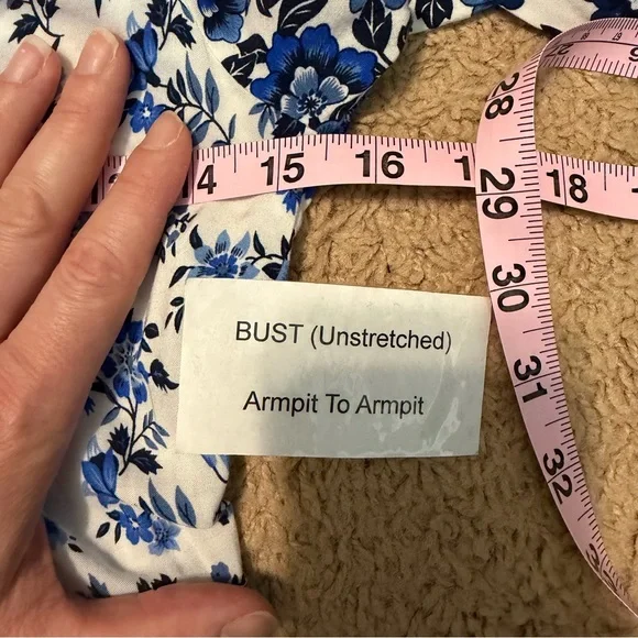 FP To Love | Maxi Dress Boho Blue Floral White Button Down Women’s Size Small - Picture 12 of 13